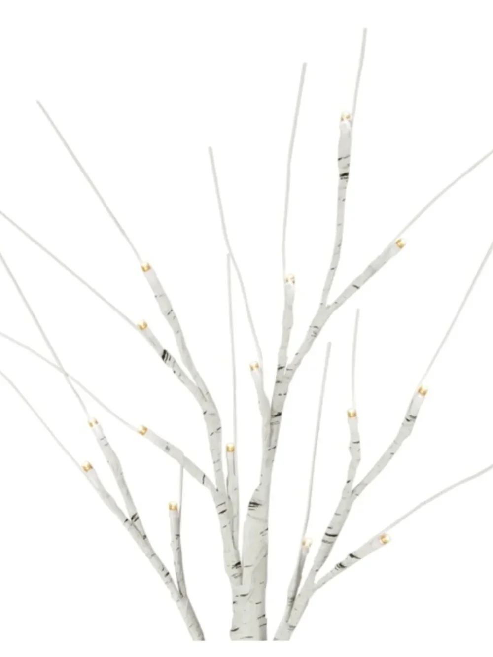 Pair (2) LED White Clear Warm‎ Pre-Lit Birch Trees Accent Lighting 24